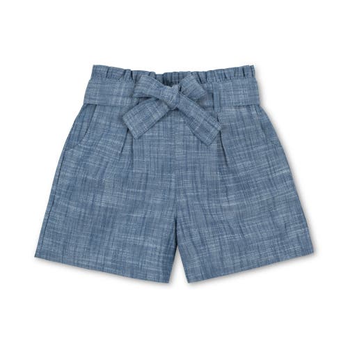 Hope & Henry Kids'  Girls' Organic Cotton Pull-on Cinched Waist Woven Short, Infant In Blue