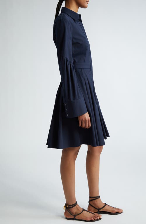 MICHAEL KORS MICHAEL KORS COLLECTION LONG SLEEVE STRETCH COTTON SHIRTDRESS