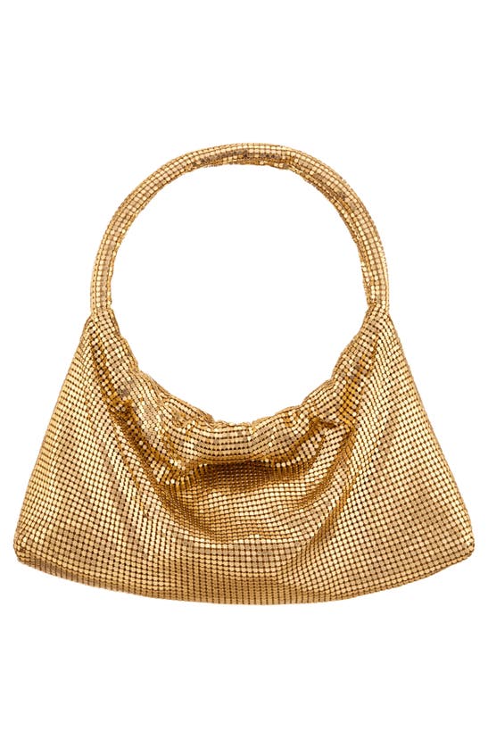 Shop Nina Joyce Mesh Top Handle Bag In Gold
