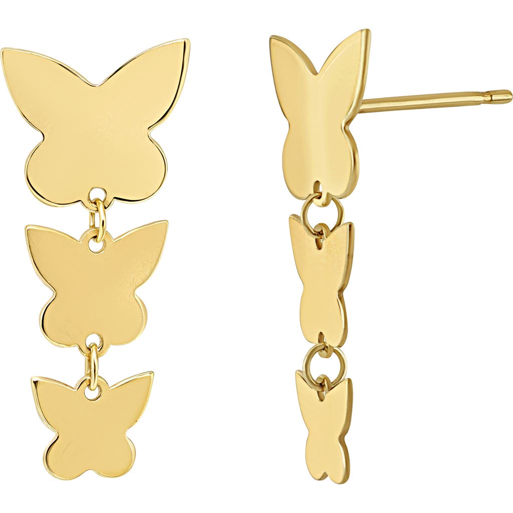 Bony Levy 14k Gold Butterfly Drop Earrings In 14k Yellow Gold