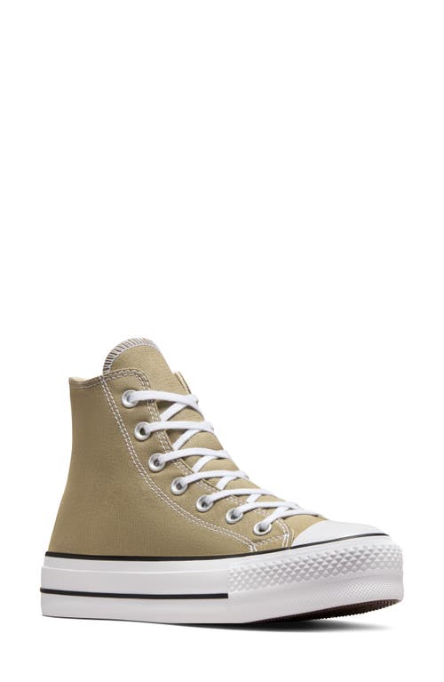 Chuck Taylor All Star Lift High Top Sneaker in Mossy Sloth/White/Black