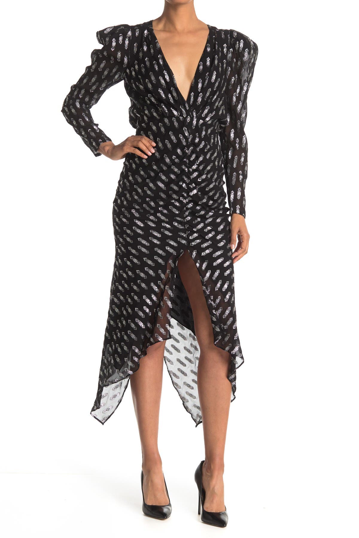 Ronny Kobo Astrid Plunging Neckline Bodycon Dress In Open Miscellaneous