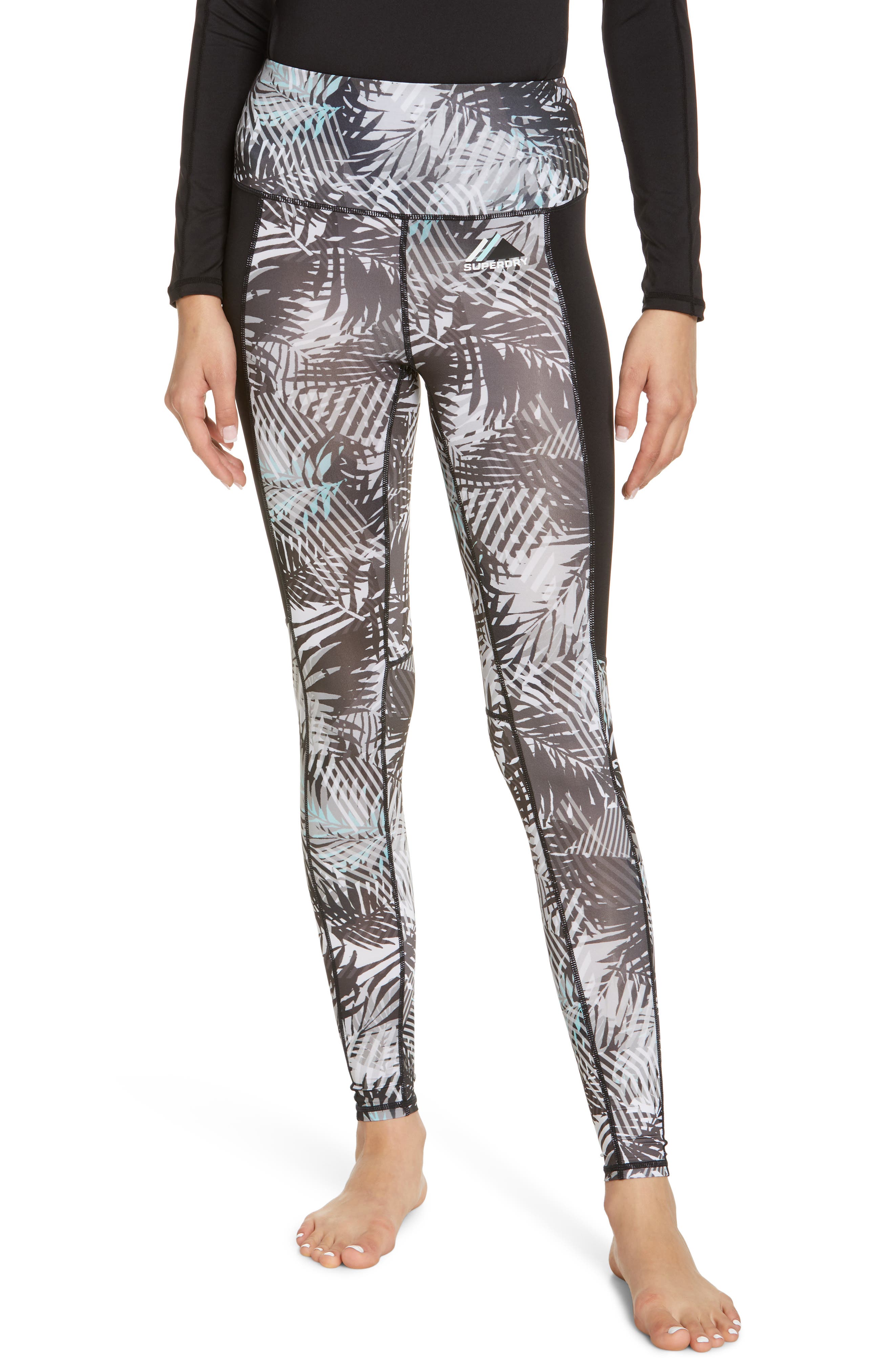 Details about   Superdry Women's Carbon Base Layer Leggings in Snow Spray 
