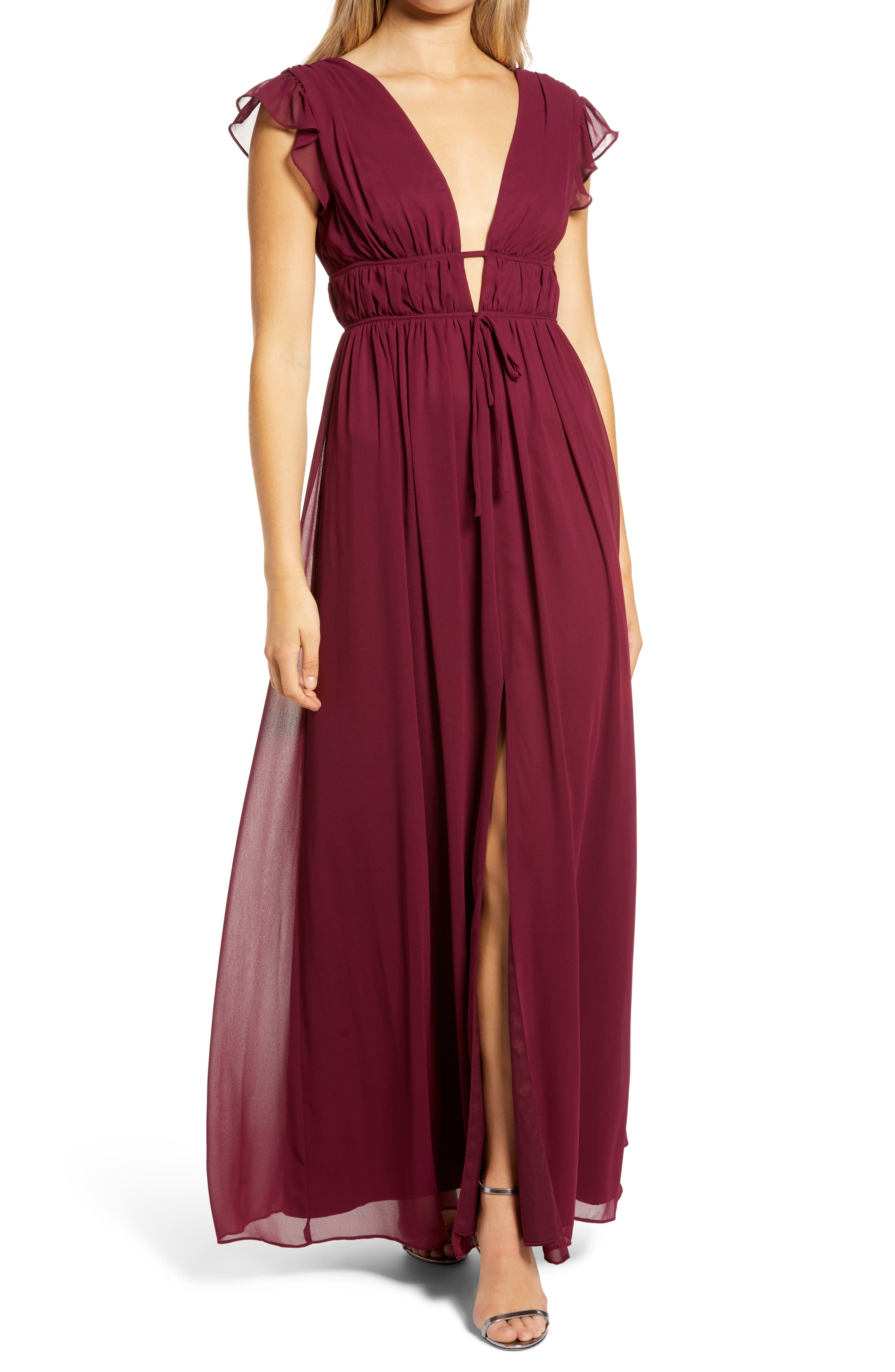 burgundy maxi dress canada