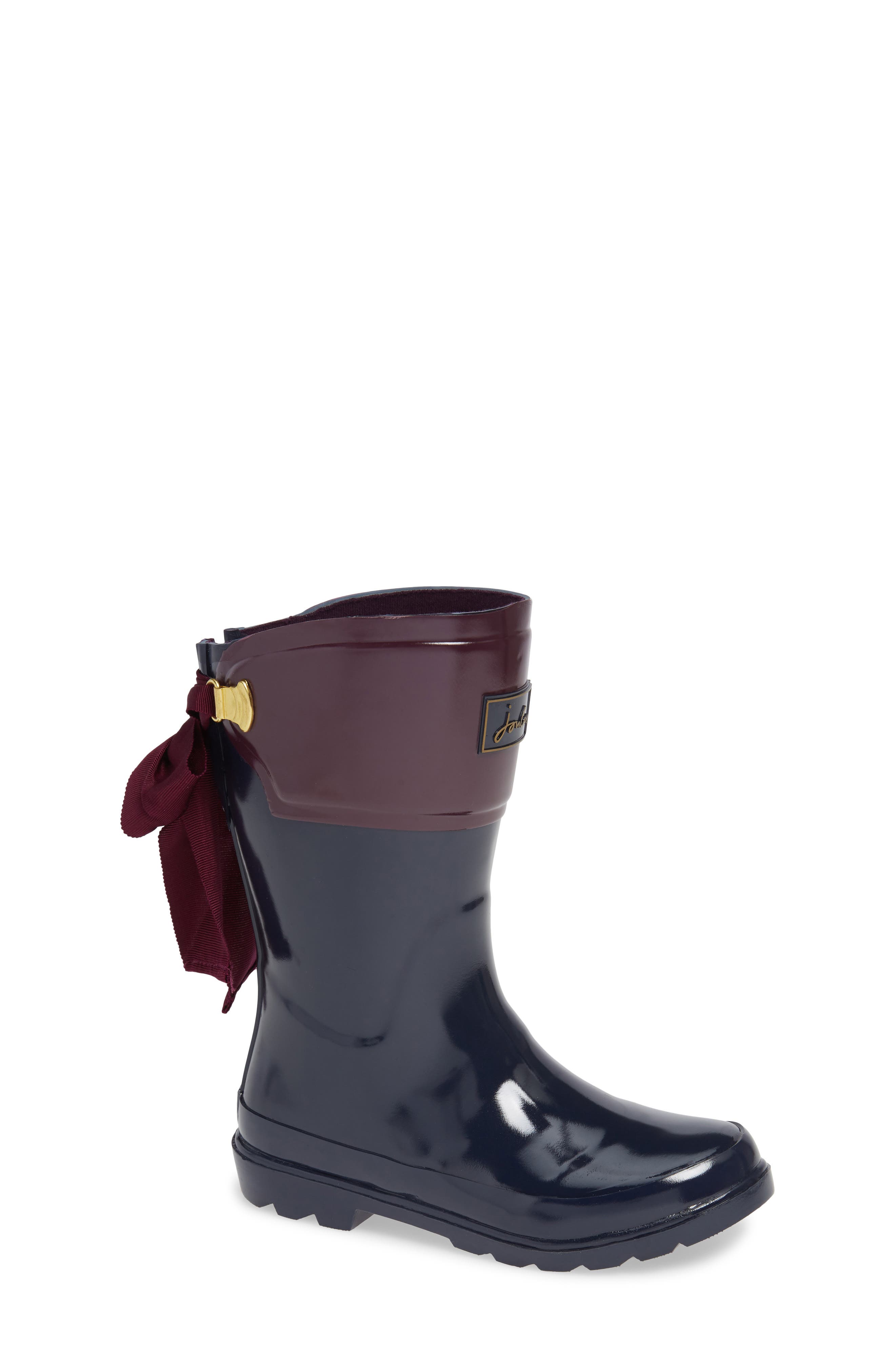 Joules Bow Welly Waterproof Rain Boot (Toddler, Little Kid & Big Kid