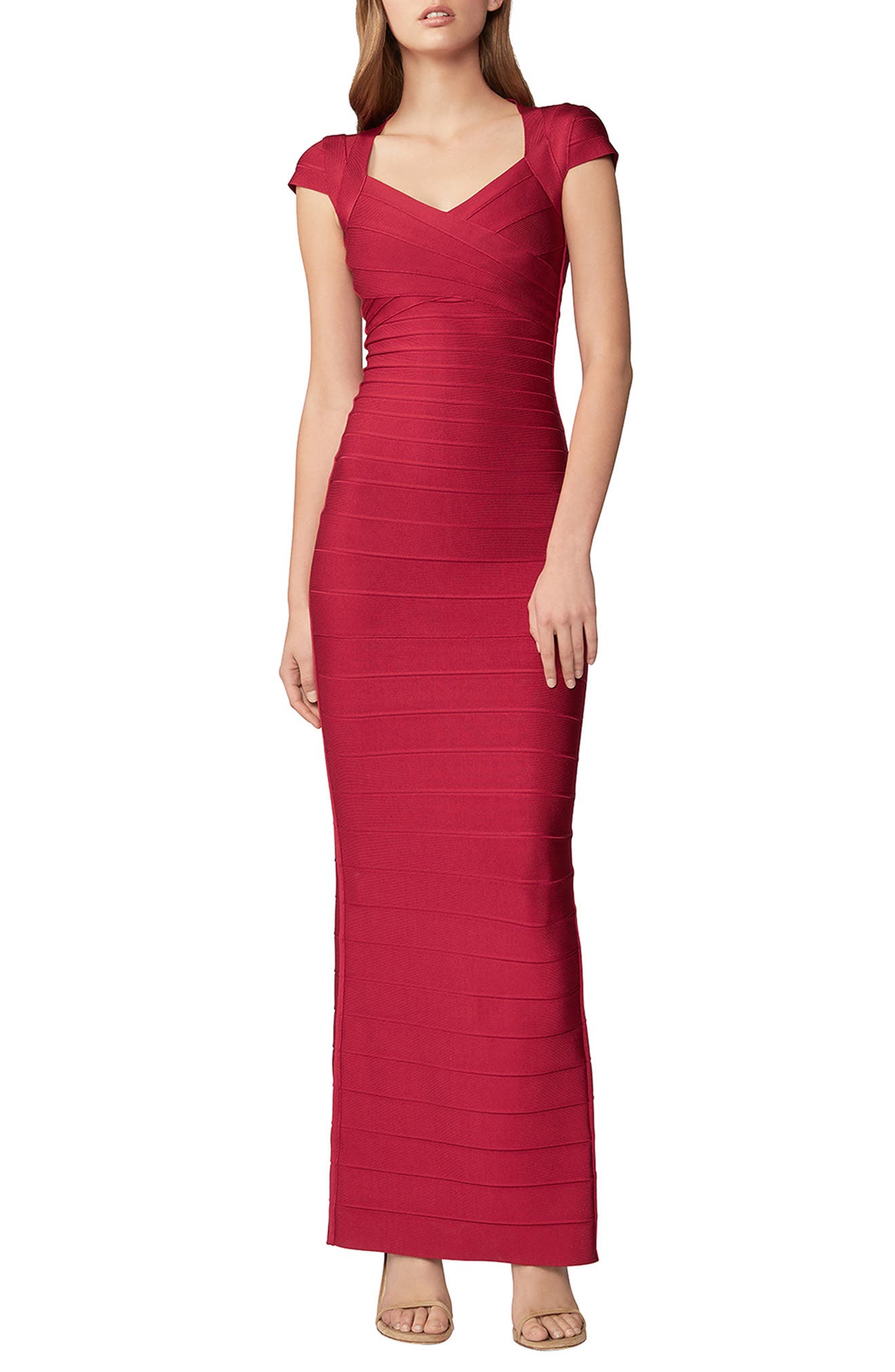 HERVE LEGER SWEETHEART NECK BANDAGE GOWN,613000748300