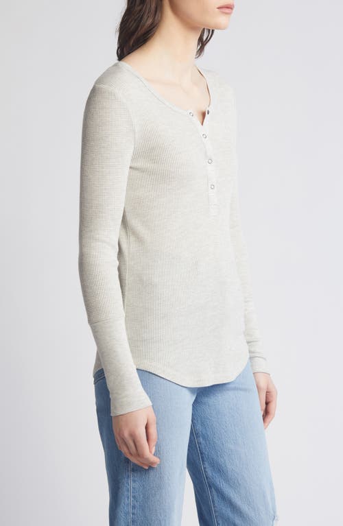 Shop Splendid Forever Thermal Knit Henley In Oat Heather