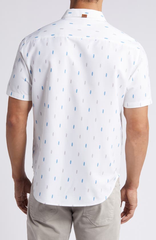 Shop Fundamental Coast Boards Short Sleeve Recycled Polyester Button-up Shirt In White