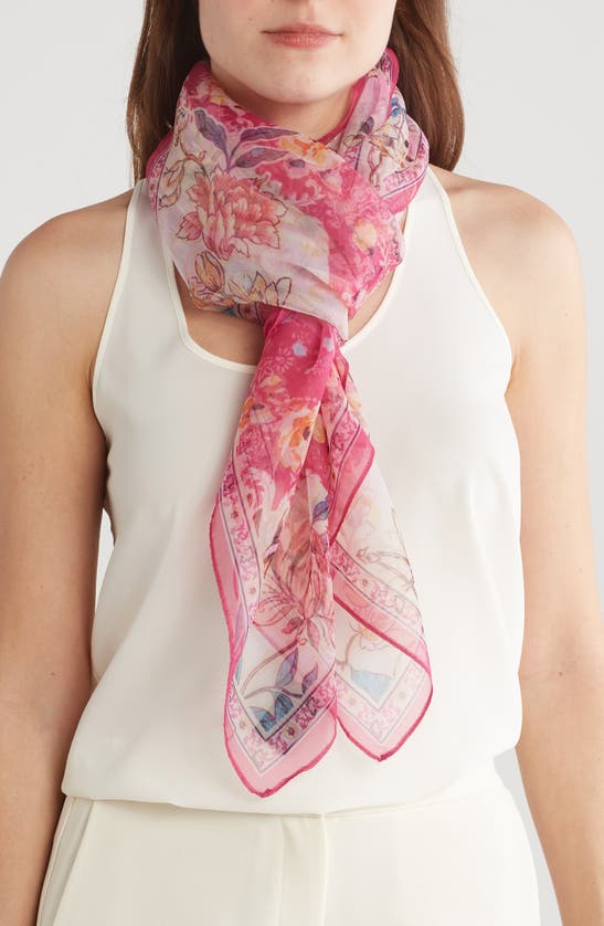 Shop Vince Camuto Paisley Floral Scarf In Pink Multi