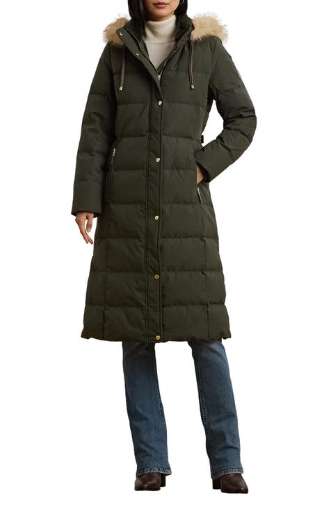 Lauren Ralph Lauren Heritage Down Feather Fill Puffer with Faux Fur Trim Removable Hood Nordstrom