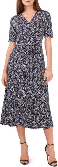 Chaus V-Neck Belted Midi Dress | Nordstrom