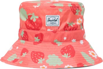 Herschel Supply Co | Toddler Beach UV Bucket Hat 2-4 Years | Shell Pink Sweet Strawberries