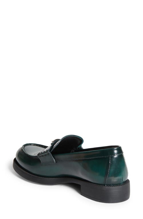 Shop Prada Triangle Logo Loafer In Bosco