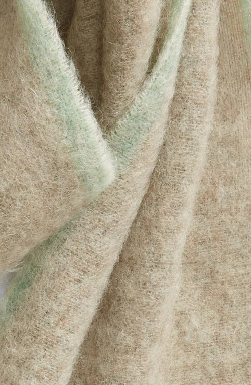 Shop Acne Studios Alpaca, Wool & Mohair Blend Fringe Scarf In Beige/grey