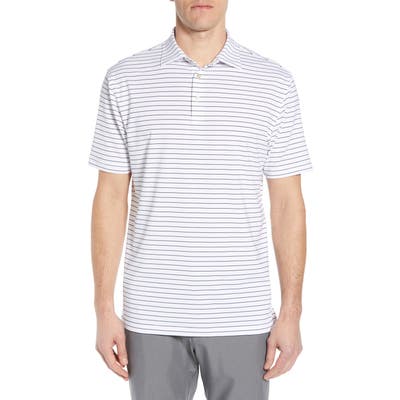 Peter Millar Halifax Pinstripe Regular Fit Stretch Jersey Polo, White