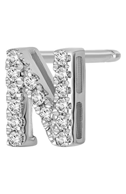 Bony Levy Single Initial Earring In White Gold/n