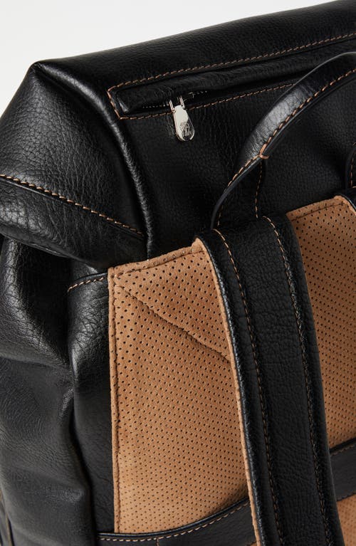 Shop Brunello Cucinelli Grained Calfskin Leisure Backpack In Black