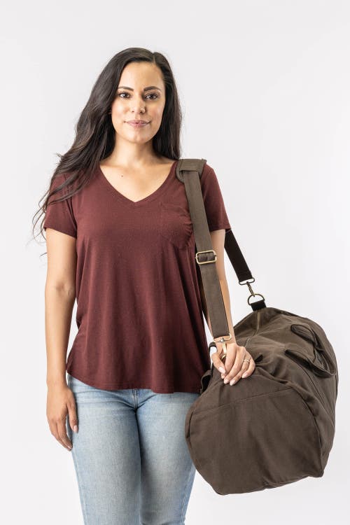 Shop Terra Thread Organic Cotton Duffle Bag In Chestnut Brown