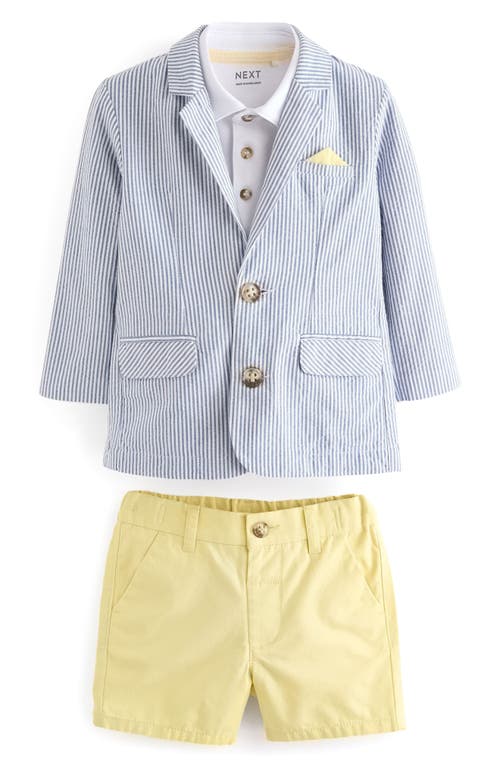 Shop Next Kids' Polo Shirt, Blazer & Shorts Suit Set In Blue