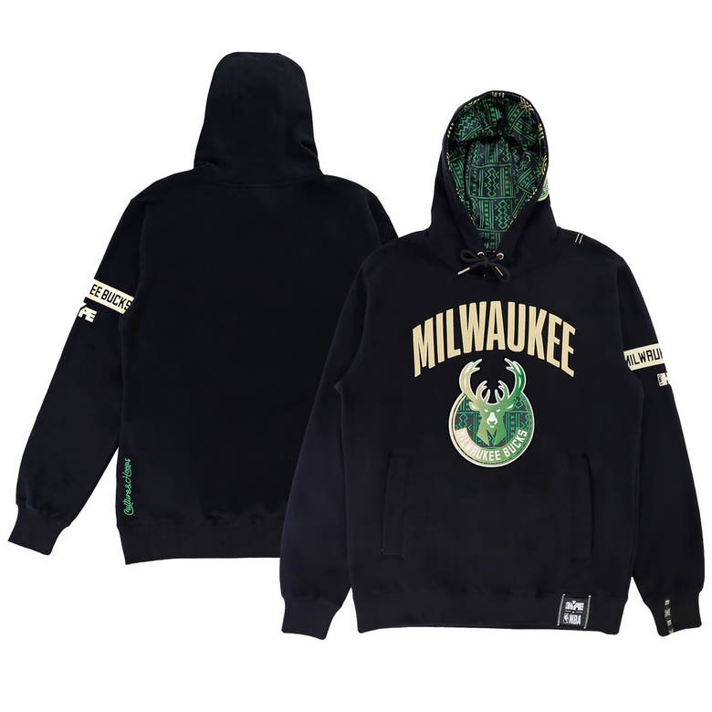 Shop Two Hype Unisex Nba X   Black Milwaukee Bucks Culture & Hoops Heavyweight Pullover Hoodie