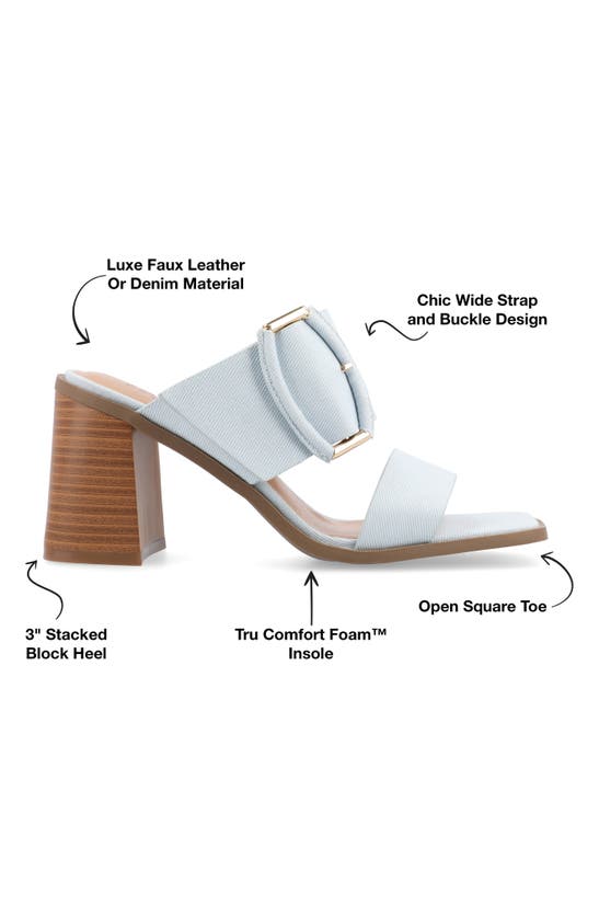 Journee Collection Block Heel Sandal In Light Denim