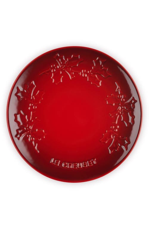 Le Creuset Holly Collection Dessert Plate in Cerise 