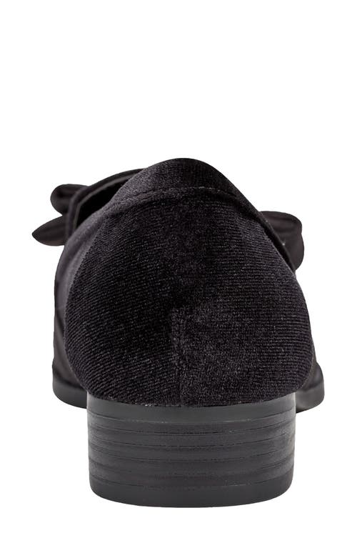 Bandolino Women's Lindio Bow Slip On Tailored Loafers In Black Velvet