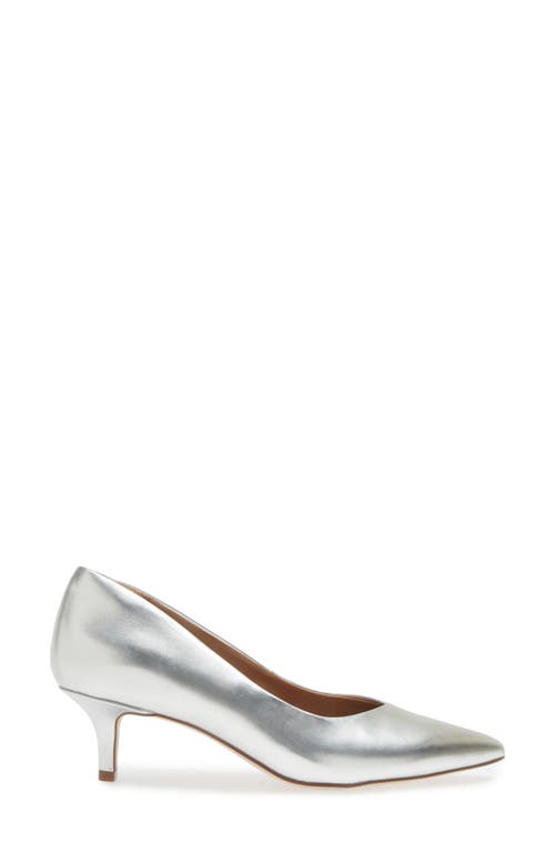 Nordstrom Rack Pascale Kitten Heel Pump In Silver Metallic