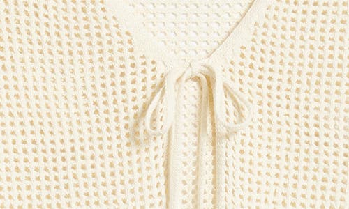 Shop Bp. Waffle Stitch Tie Front Cardigan In Ivory Dove