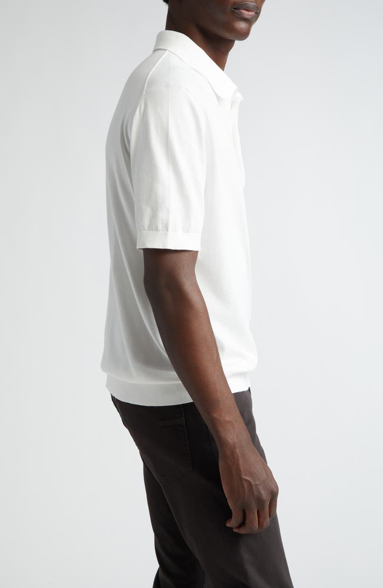 ZEGNA Premium Cotton Sweater Polo, Alternate, color, White