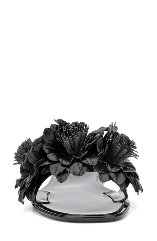 New York And Company Anella 3d Flower Slide Sandal In Black