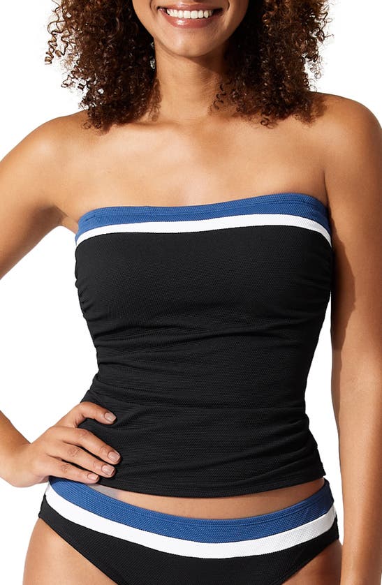 Shop Tommy Bahama Island Cays Colorblock Bandini Swim Top In Indigo Tide