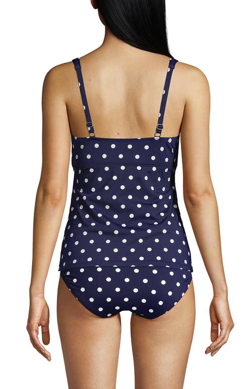 LANDS' END LANDS' END LONG TORSO V-NECK WRAP UNDERWIRE TANKINI SWIMSUIT TOP
