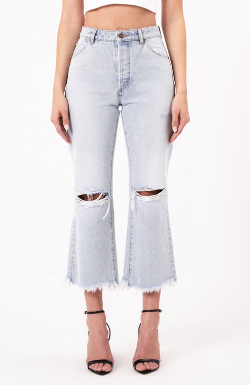Rolla's Ripped Crop Jeans In Light Vintage Blue