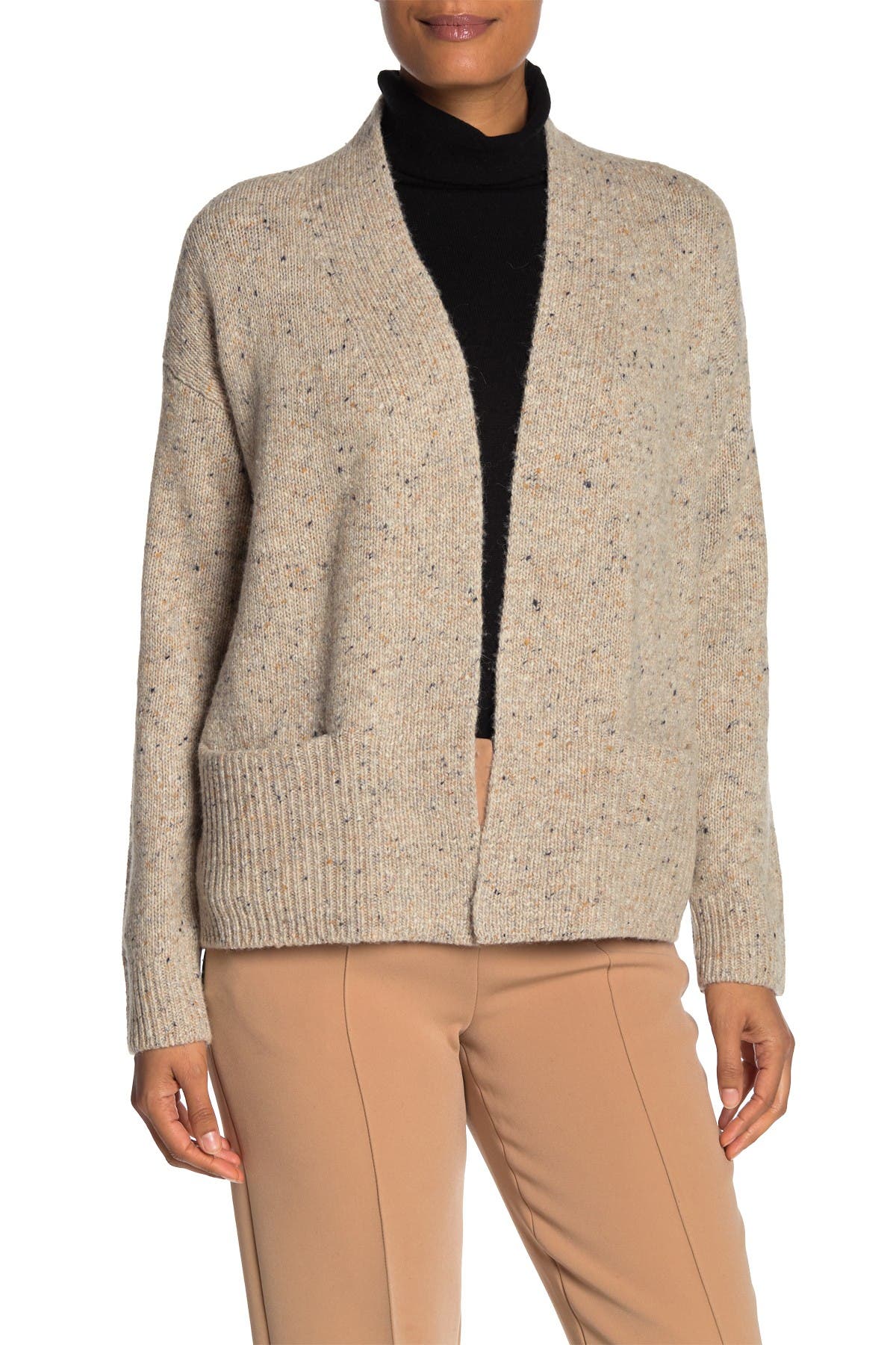 vince rib trim cardigan