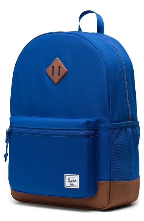 Shop Herschel Supply Co . Kids' Heritage Youth Backpack In Surf The Web/saddle Brown