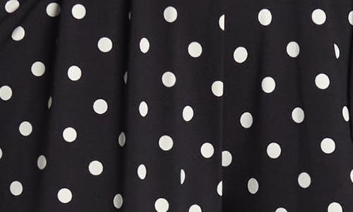 Shop Nina Leonard Surplice Culotte Crop Jumpsuit In Black/ivory Timeless Dot