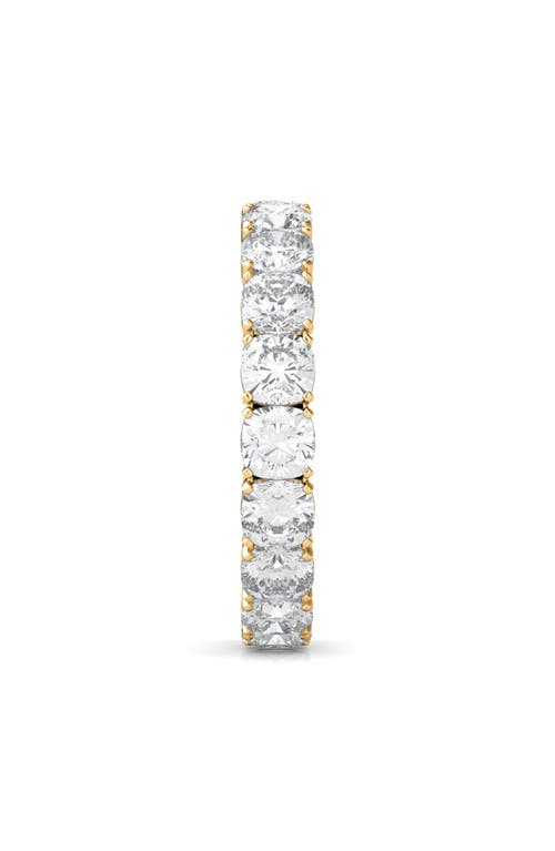 Hautecarat Cushion Cut Lab Created Diamond Eternity Ring In Yellow Gold