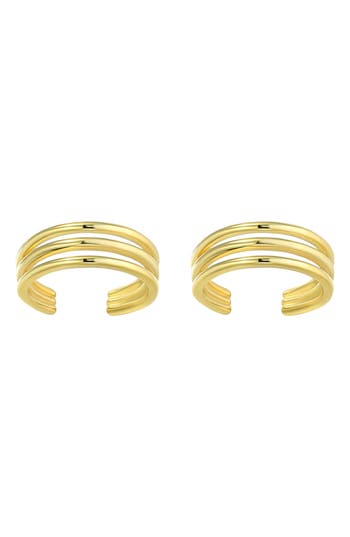 Candela Jewelry 14k Gold Three Row Ear Cuffs