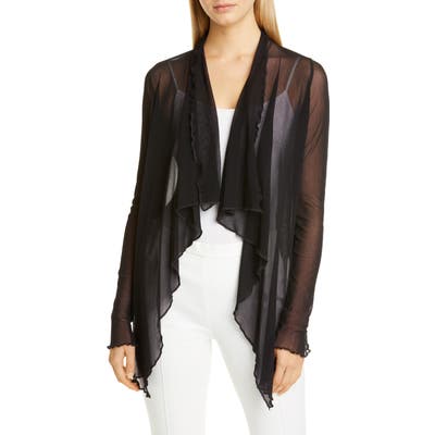 Fuzzi Drape Mesh Jacket, Black