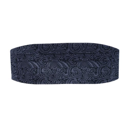 Shop Trafalgar Sobee Paisley Silk Cummerbund In Black Paisley