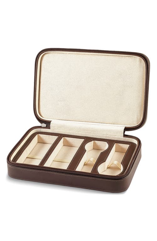 Bey-berk Leather Watch & Glasses Case In Brown