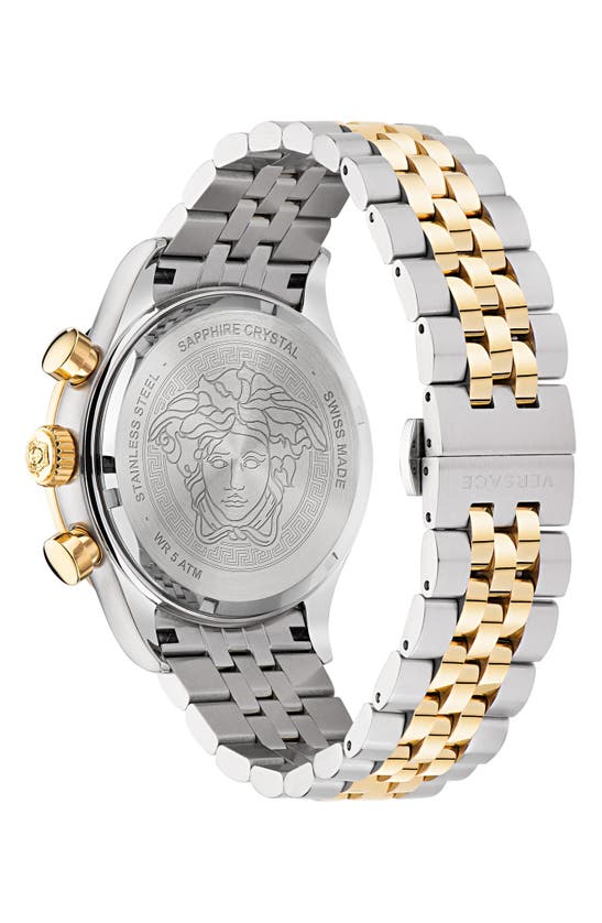 Versace Men's Hellenyium Chrono Twotone Bracelet Watch, 44mm In Ip