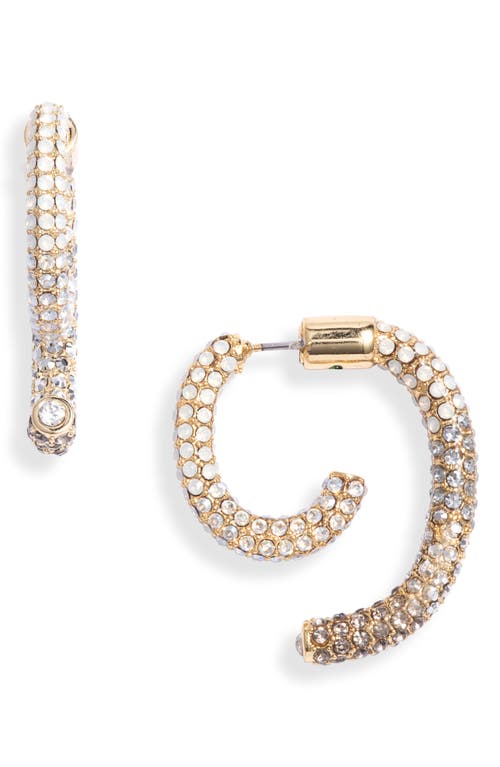 DEMARSON Air Pavé Luna Convertible Earrings in 12K Shiny Gold/Grey Ombre at Nordstrom