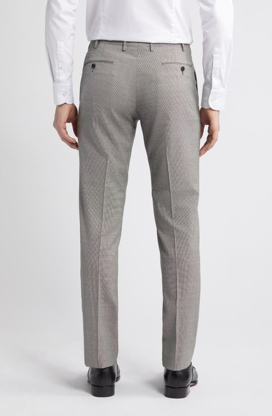 Shop Zanella Parker Classic Wool Sharkskin Dress Pants In Light Grey