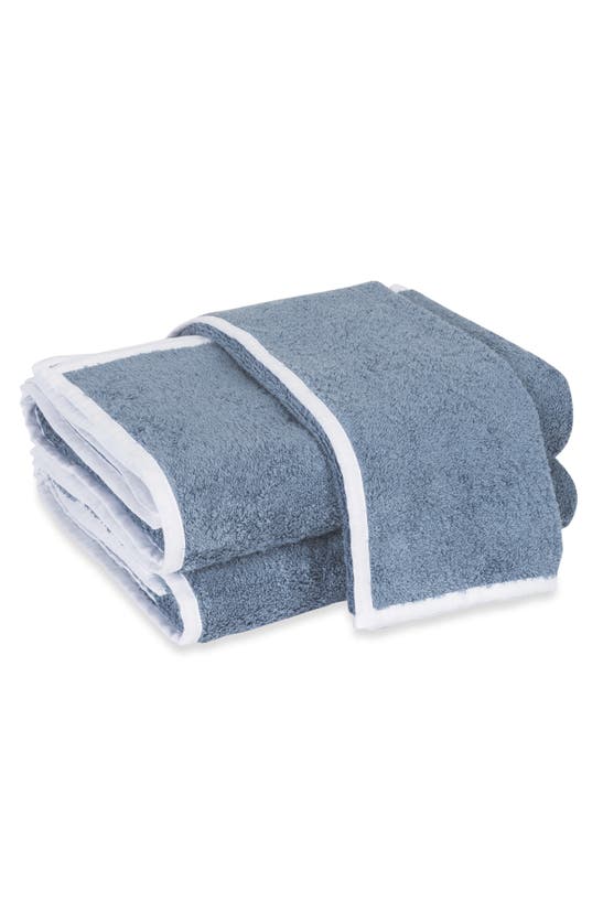 Matouk Enzo Guest Towels In Sea/ White