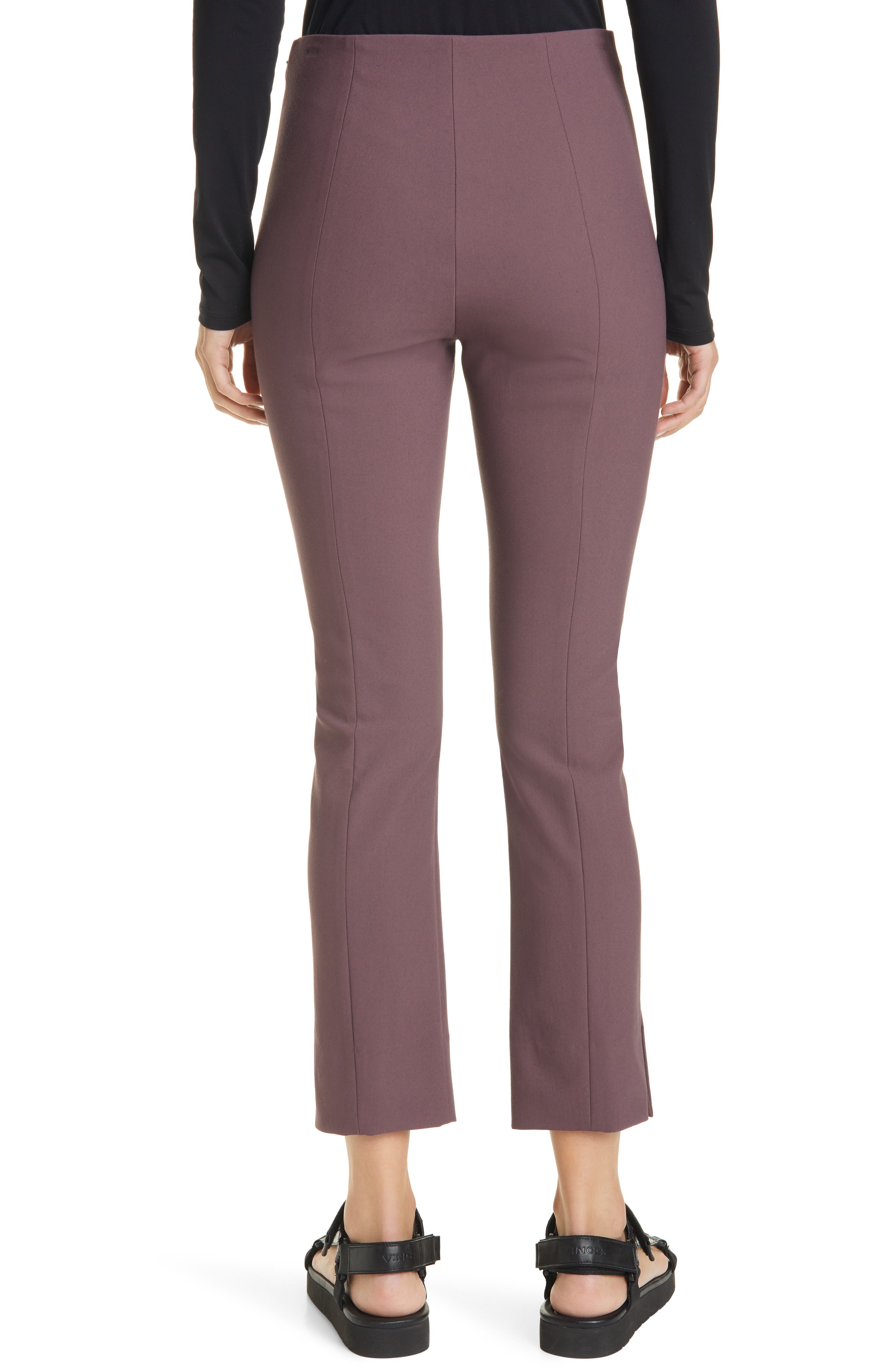 Vince Kick Pleat Crop Flare Leg Stretch 
