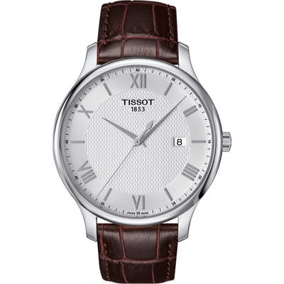 Tissot Tradition Leather Strap Watch, 42Mm