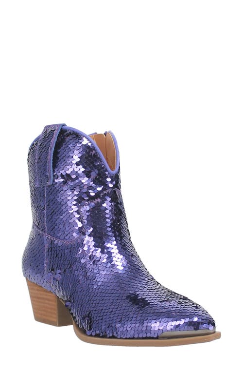 Bling Thing Sequin Western Bootie in Purple