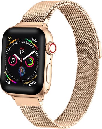 The Posh Tech Skinny Stainless Steel Mesh Apple Watch Replacement